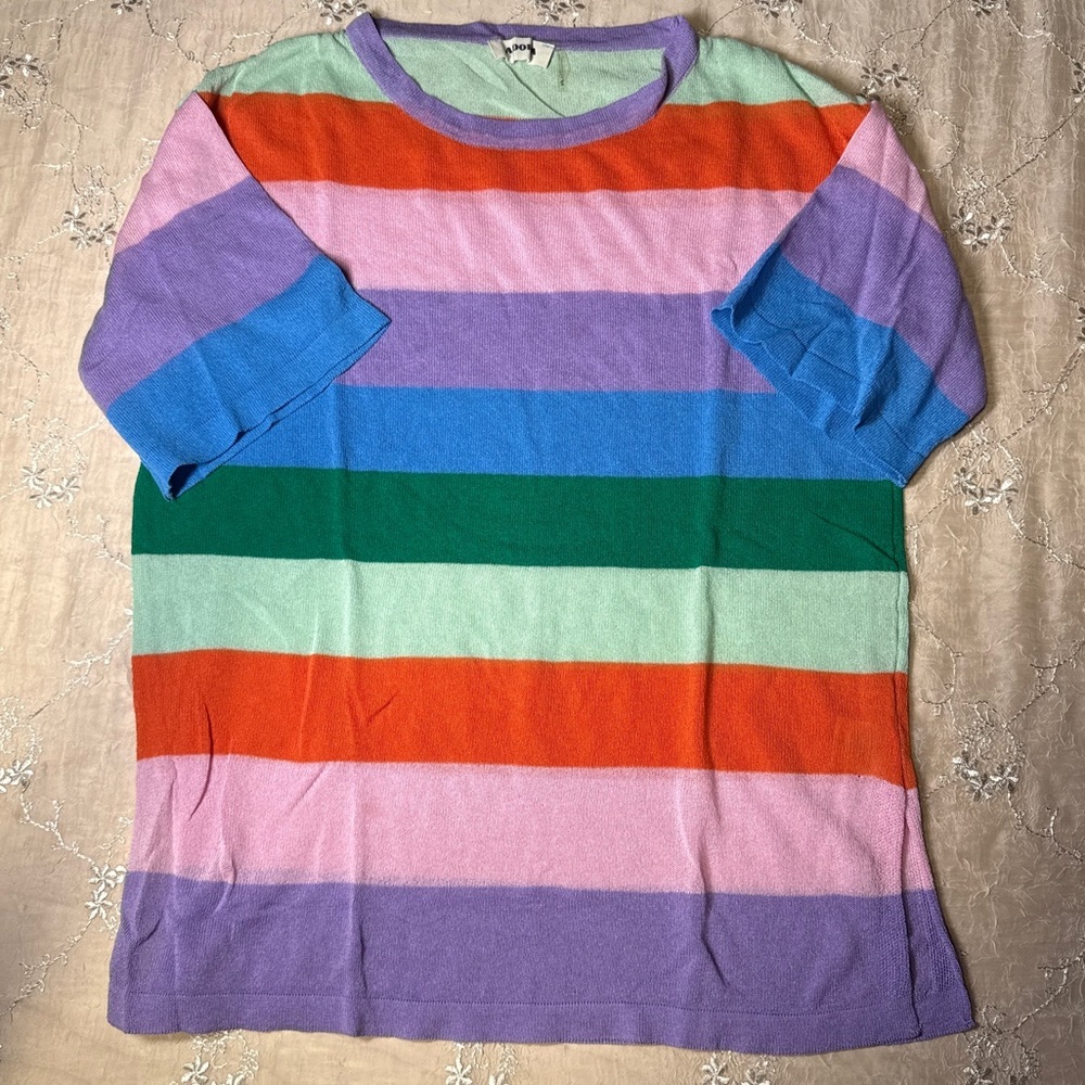 Adora Rainbow Stripe Knit Blouse – Best for Small/Medium